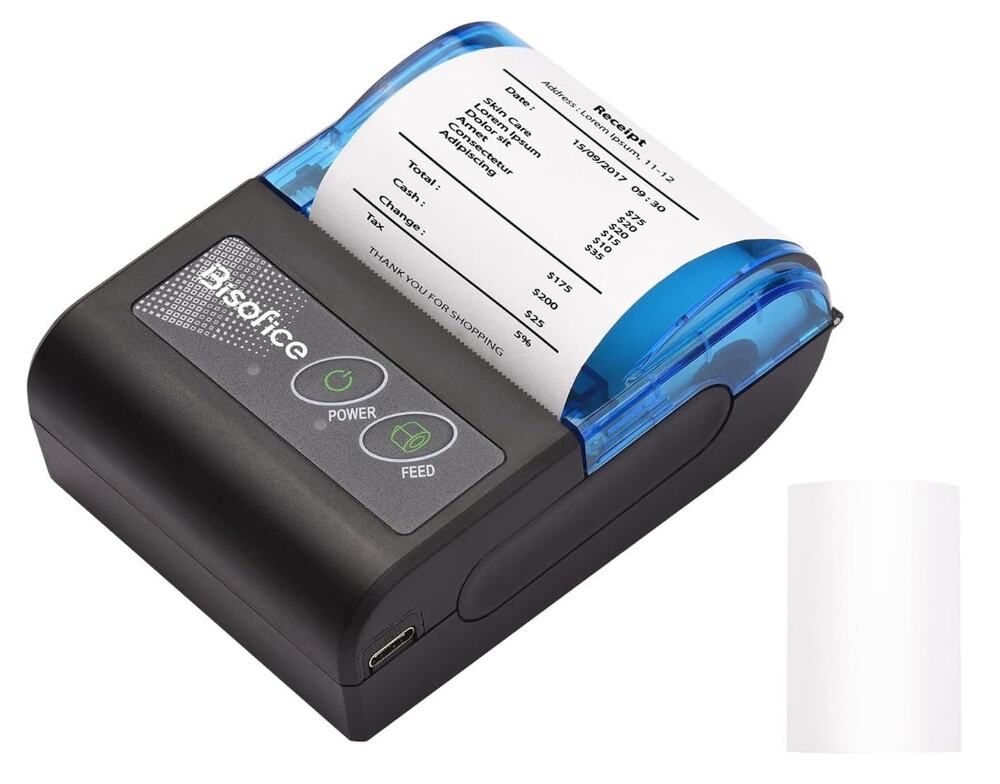 Portable 58mm Thermal Receipt Printer BT USB Wireless Android POS New
